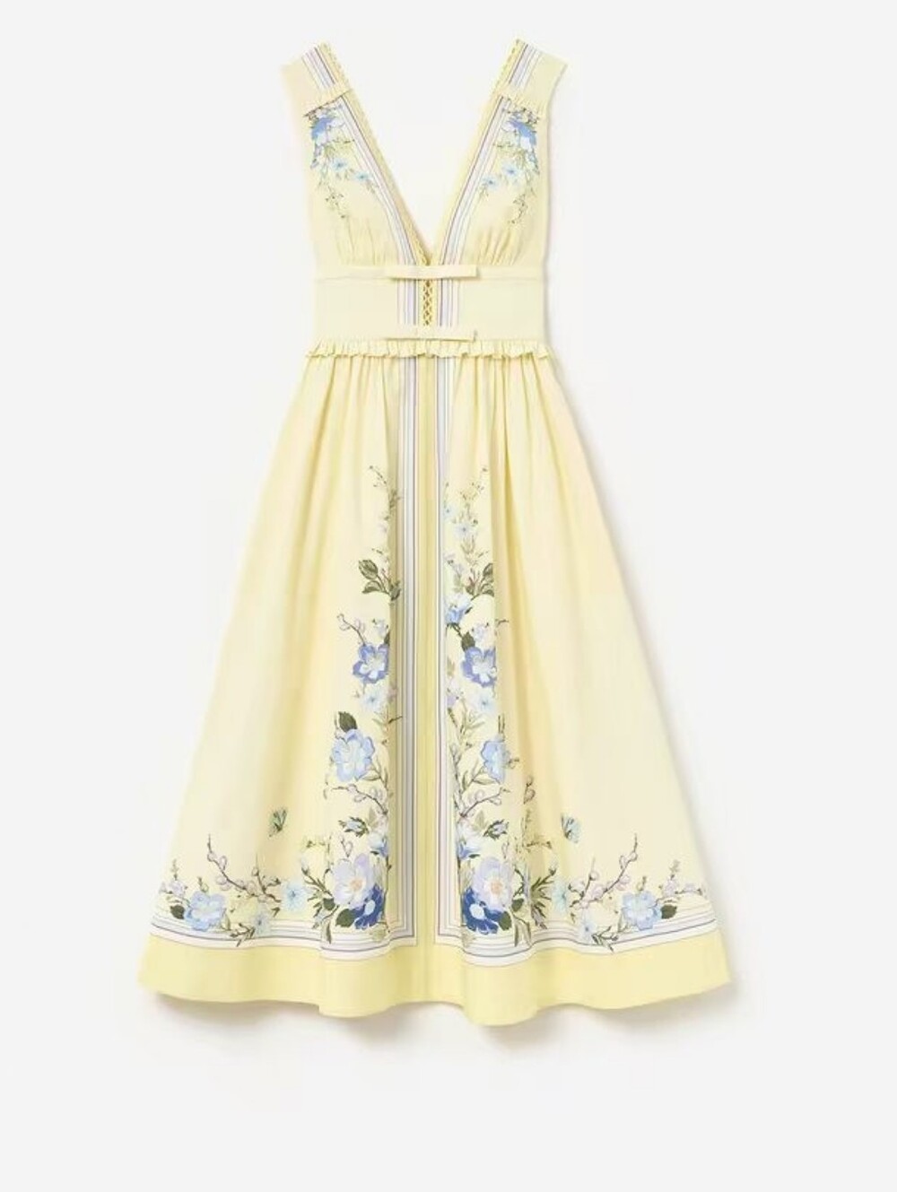 Self Portrait Yellow Floral Cotton Midi Dress - Picture 6 of 6